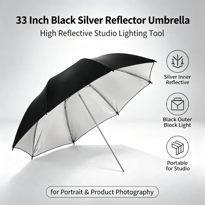 Photography Umbrella Light - Фотографический зонт 2026 Black Durable, 33