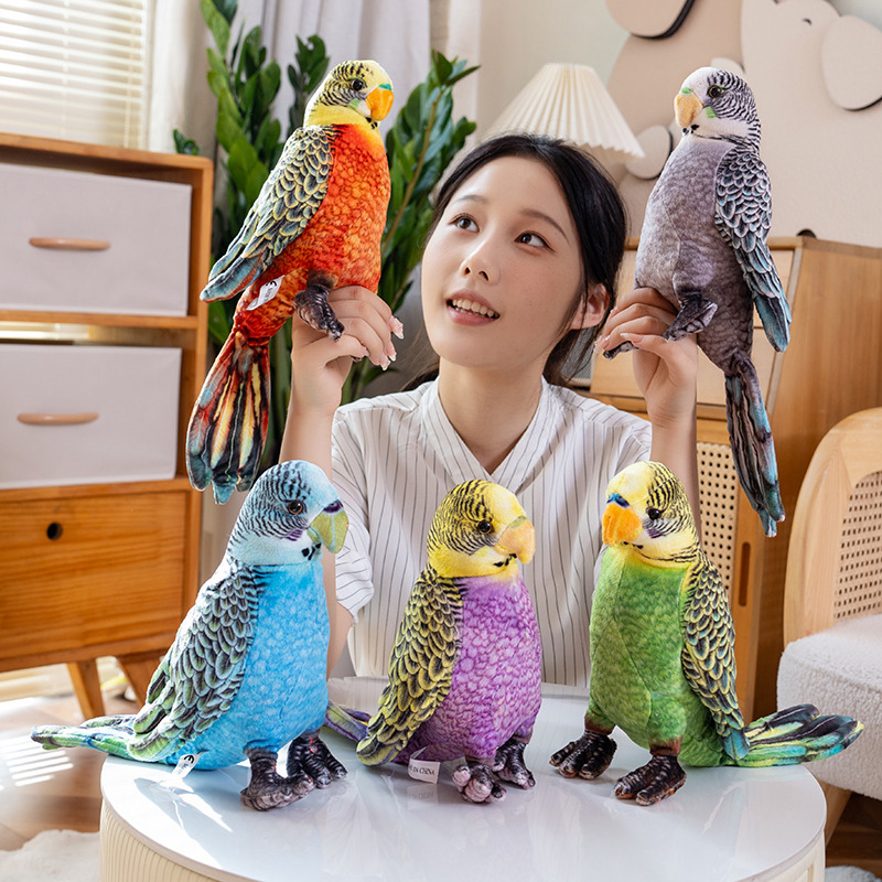Photography Zoo - Плюшевая игрушка-попугай 23 см, реалистичная, пушистая,
