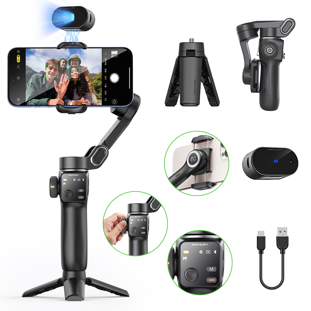Handheld Stabilizer Gimbal - AOCHUAN ручной стабилизатор с защитой от